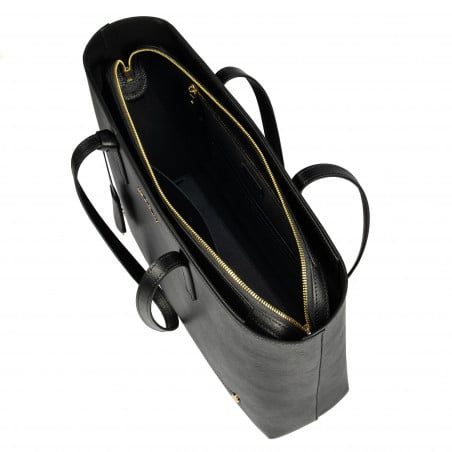 Damentasche Schultertasche 034g schwarz Safiano
