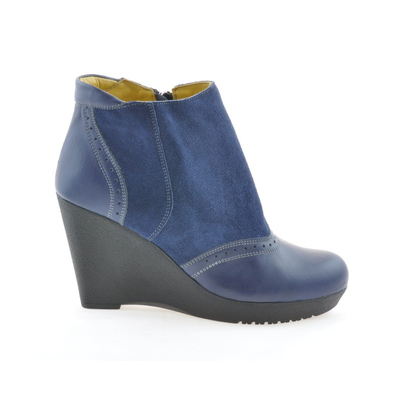 Damenstiefel 3268 Indigo Velours kombiniert