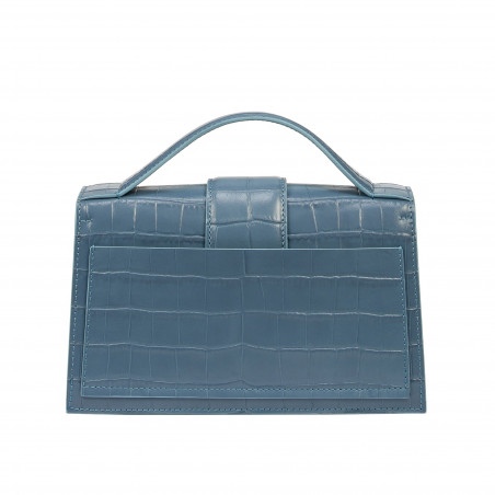Damentasche Schultertasche 028g Croco Blau