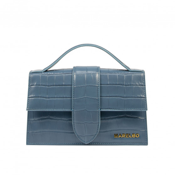 Damentasche Schultertasche 028g Croco Blau