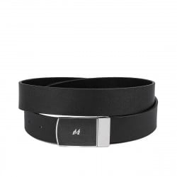 Herren-Gürtel 62b zweifarbig biz schwarz+schwarz matt