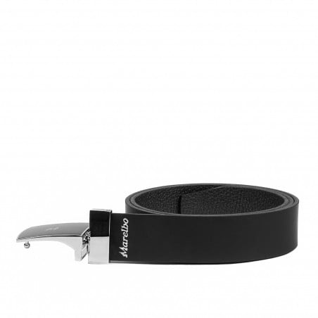 Herren-Gürtel 62b zweifarbig biz schwarz+schwarz matt