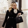Damen-Gürtel 42-1m schwarz geprägt lifestyle