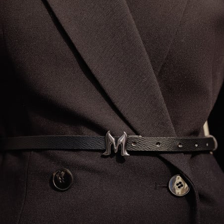 Damen-Gürtel 42-1m schwarz geprägt lifestyle