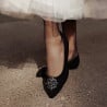 Damen Ballerinas 1313 schwarz Velours