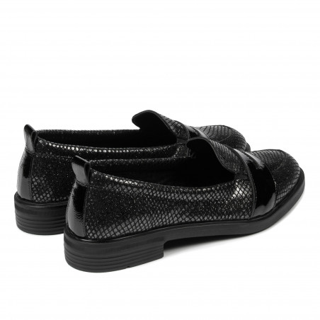 Damen Freizeitschuhe/elegante Schuhe 6037 in schwarz schimmernd kombiniert