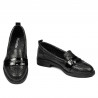 Damen Freizeitschuhe/elegante Schuhe 6037 in schwarz schimmernd kombiniert