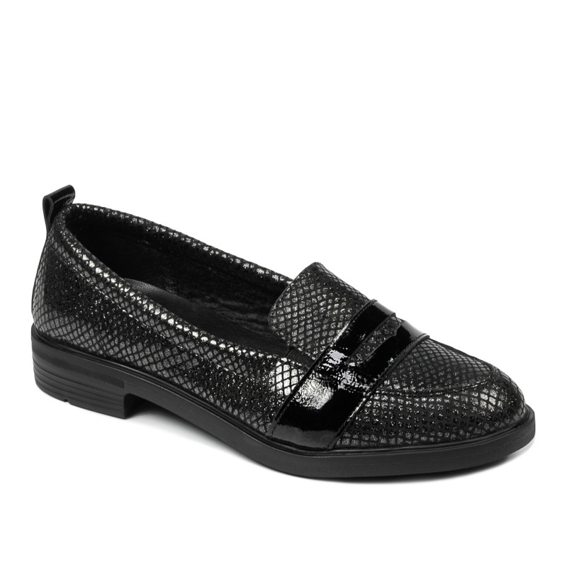 Damen Freizeitschuhe/elegante Schuhe 6037 in schwarz schimmernd kombiniert