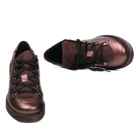 Damen Freizeitschuhe 6026 Bordeaux Perlmutt kombiniert