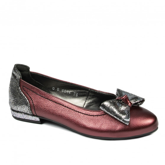 Damen Ballerinas 6014 Bordeaux Perlmutt kombiniert