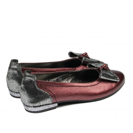 Damen Ballerinas 6014 Bordeaux Perlmutt kombiniert