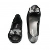 Damen Ballerinas 6014 schwarz kombiniert