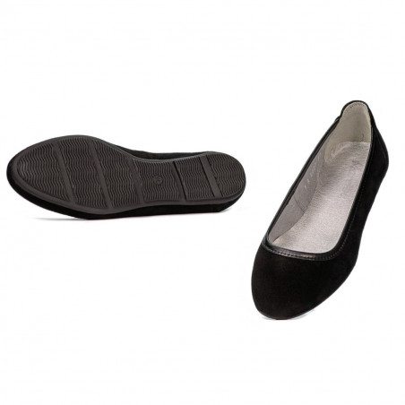 Damenballerinas 6027 schwarz Velours