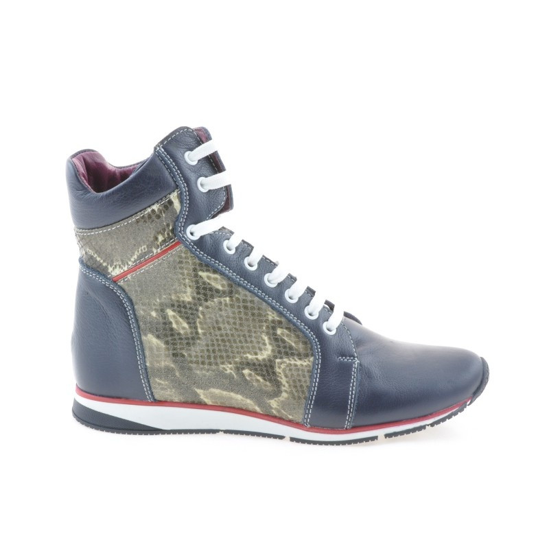 Damenstiefel 3275 kobaltblau kombiniert