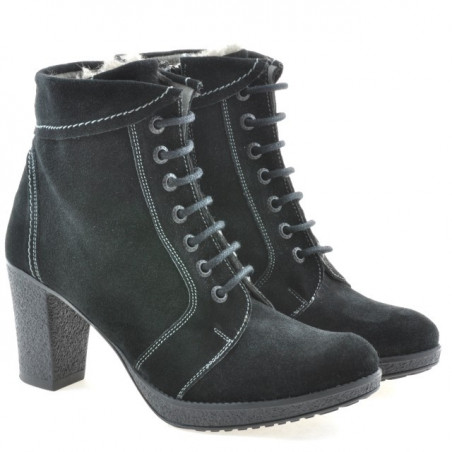 Damenstiefeletten 3231 schwarz Velours