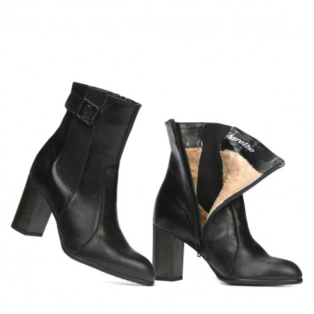 Damenstiefel 1177 schwarz satiniert