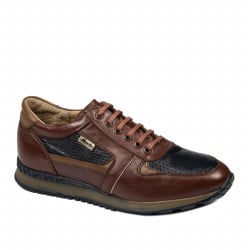Herrensportschuhe 833 Braun+Indigo