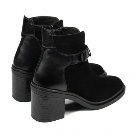 Damenstiefeletten 3400 schwarz kombiniert