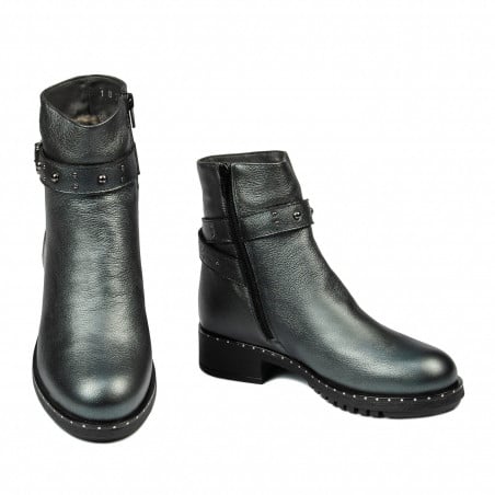 Damenstiefeletten 3338 grau perlmutt