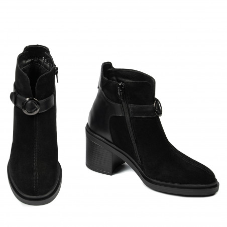 Damenstiefeletten 3400 schwarz kombiniert