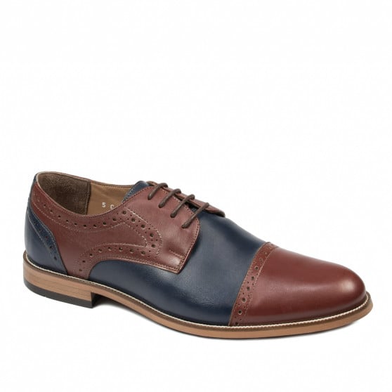 Elegante Herrenschuhe 880 braun+indigo Elegante Herrenschuhe 880 braun+indigo