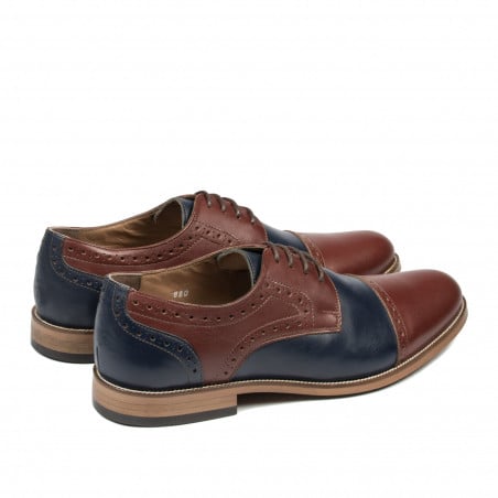 Elegante Herrenschuhe 880 braun+indigo