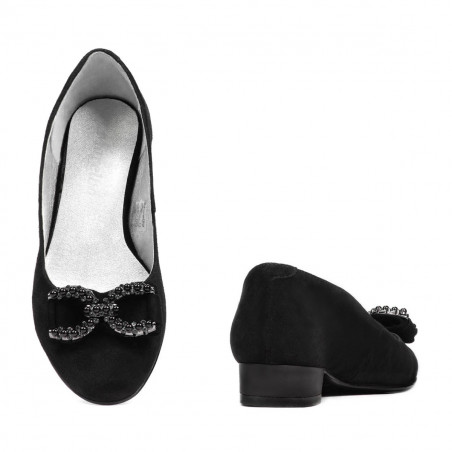Elegante/Freizeit Damenschuhe 1290 Schwarz Antilope