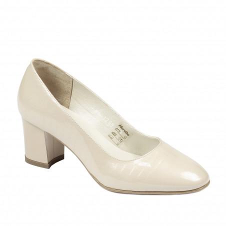 Elegante Damenschuhe 1268 Lack Elfenbein