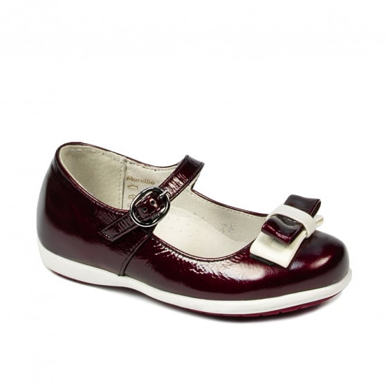 Kleine Kinderschuhe 51c Lack bordeaux+weiß Kleine Kinderschuhe 51c Lack bordeaux+weiß