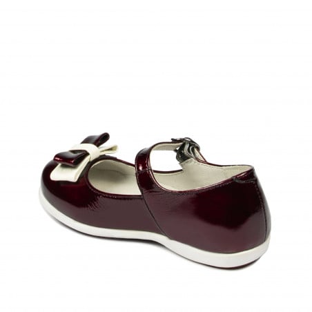Kleine Kinderschuhe 51c Lack bordeaux+weiß