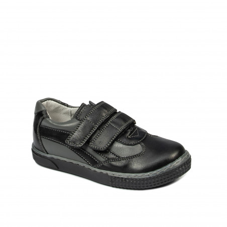 Kleinkinderschuhe 16c schwarz+grau