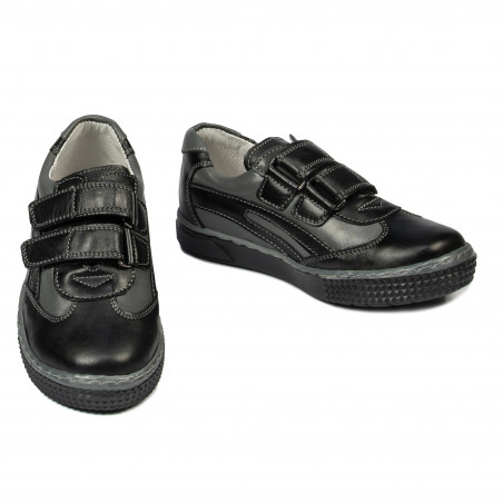 Kleinkinderschuhe 16c schwarz+grau
