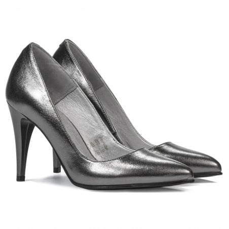 Elegante Damenschuhe 1246 silber perlmuttfarben