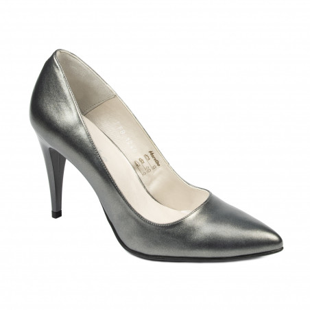 Elegante Damenschuhe 1246 metallisches Grau