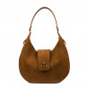Damentasche Schultertasche 036g Wildleder braun