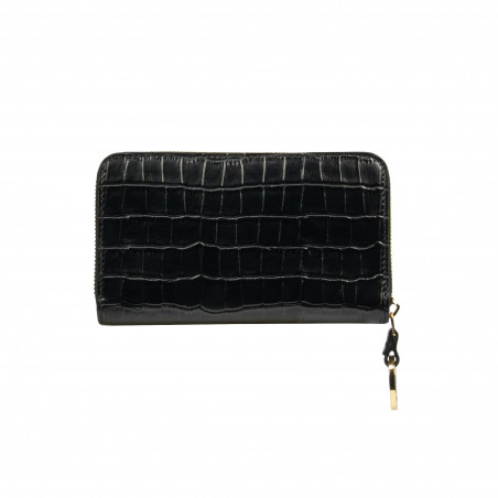 Damenbörse 204g Croco Schwarz
