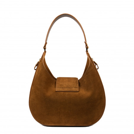 Damentasche Schultertasche 036g Wildleder braun