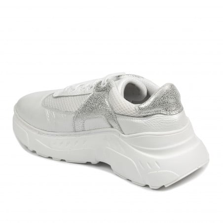 Damen-Sportschuhe 6015 in perlmuttweiß kombiniert