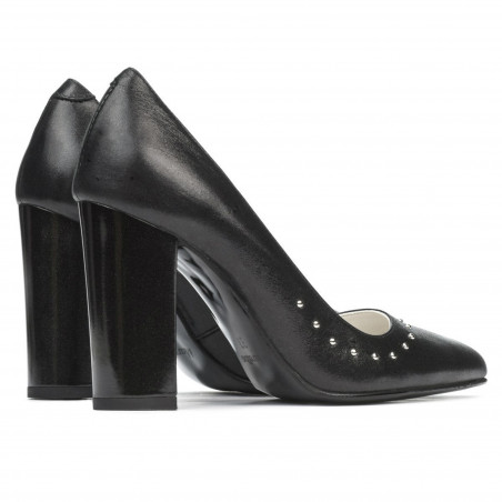Damen elegante Schuhe 1275 Schwarz satiniert