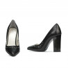 Damen elegante Schuhe 1275 Schwarz satiniert
