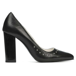 Damen elegante Schuhe 1275 Schwarz satiniert