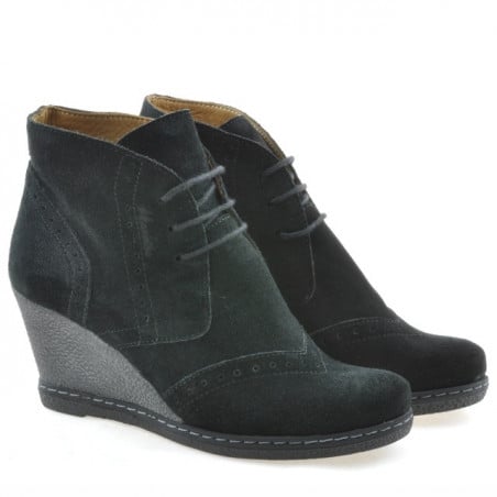 Damenstiefeletten 3230-1 Schwarz Velours