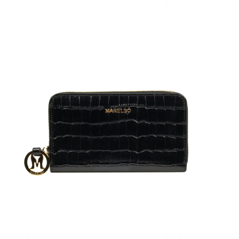 Damenbörse 204g Croco Schwarz