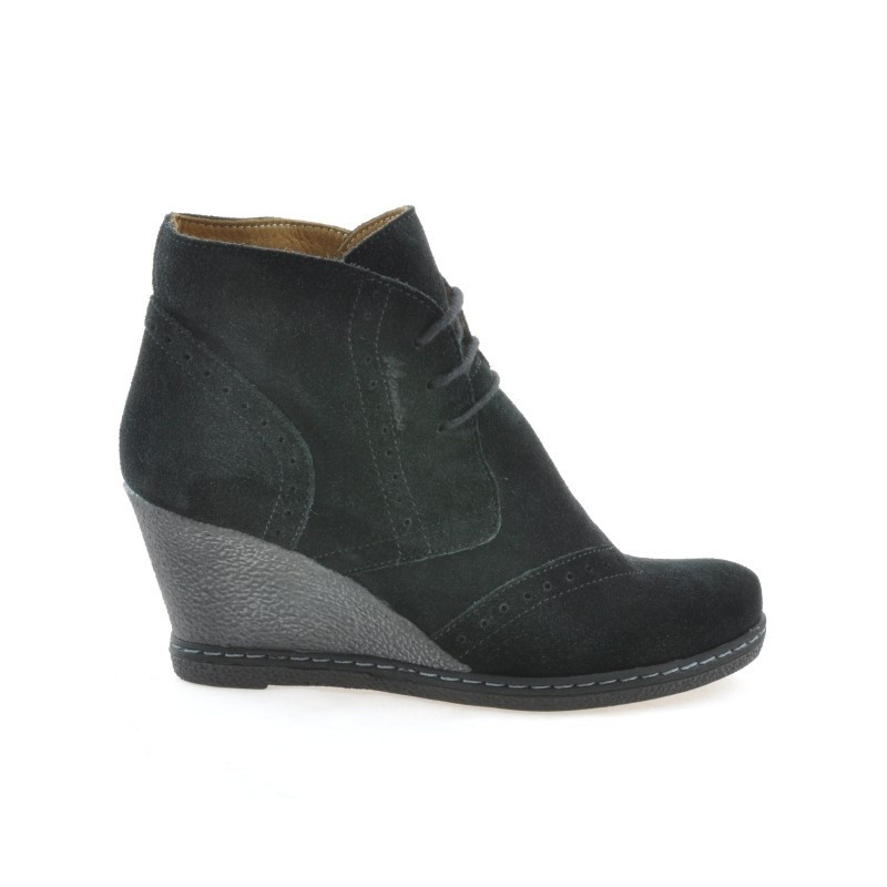 Damenstiefeletten 3230-1 Schwarz Velours