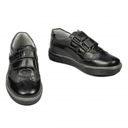 Kleinkinderschuhe 16-2c schwarz+grau