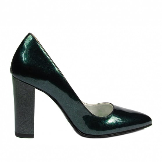 Damen elegante Schuhe 1261 Lack Türkis Perlglanz Damen elegante Schuhe 1261 Lack Türkis Perlglanz