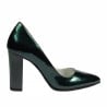 Damen elegante Schuhe 1261 Lack Türkis Perlglanz