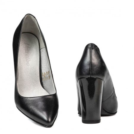 Elegante Damenschuhe 1261 Anthrazit Perlmutt
