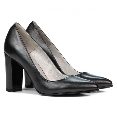 Elegante Damenschuhe 1261 Anthrazit Perlmutt