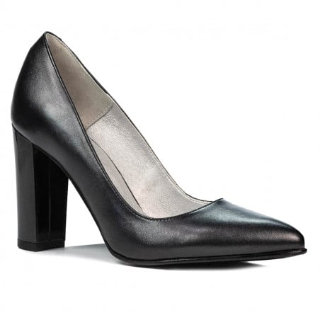 Elegante Damenschuhe 1261 Anthrazit Perlmutt